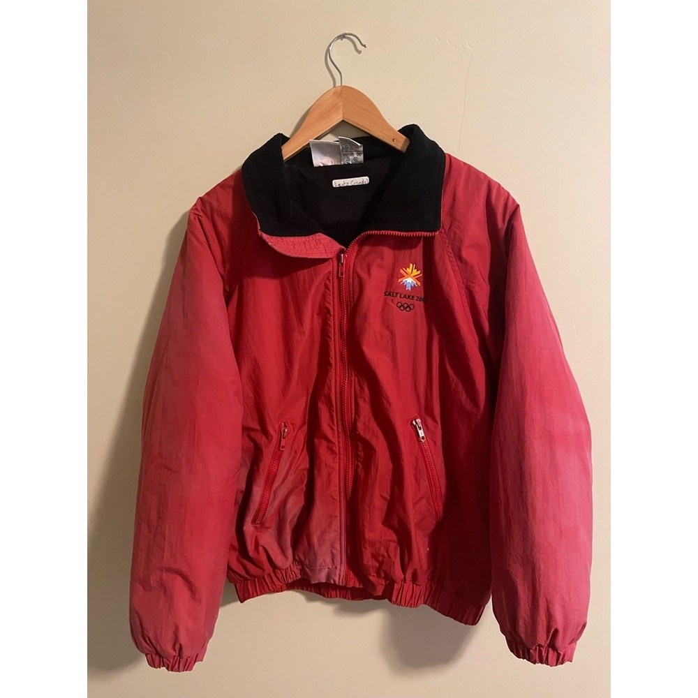 Vintage Salt Lake City 2002 Winter Olympics Fleece Lined Jacket Size Men’s S Red